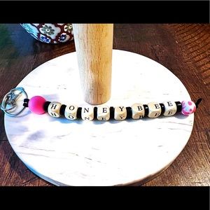 Cute Silicone Key Ring, Honeybee, handmade by seller